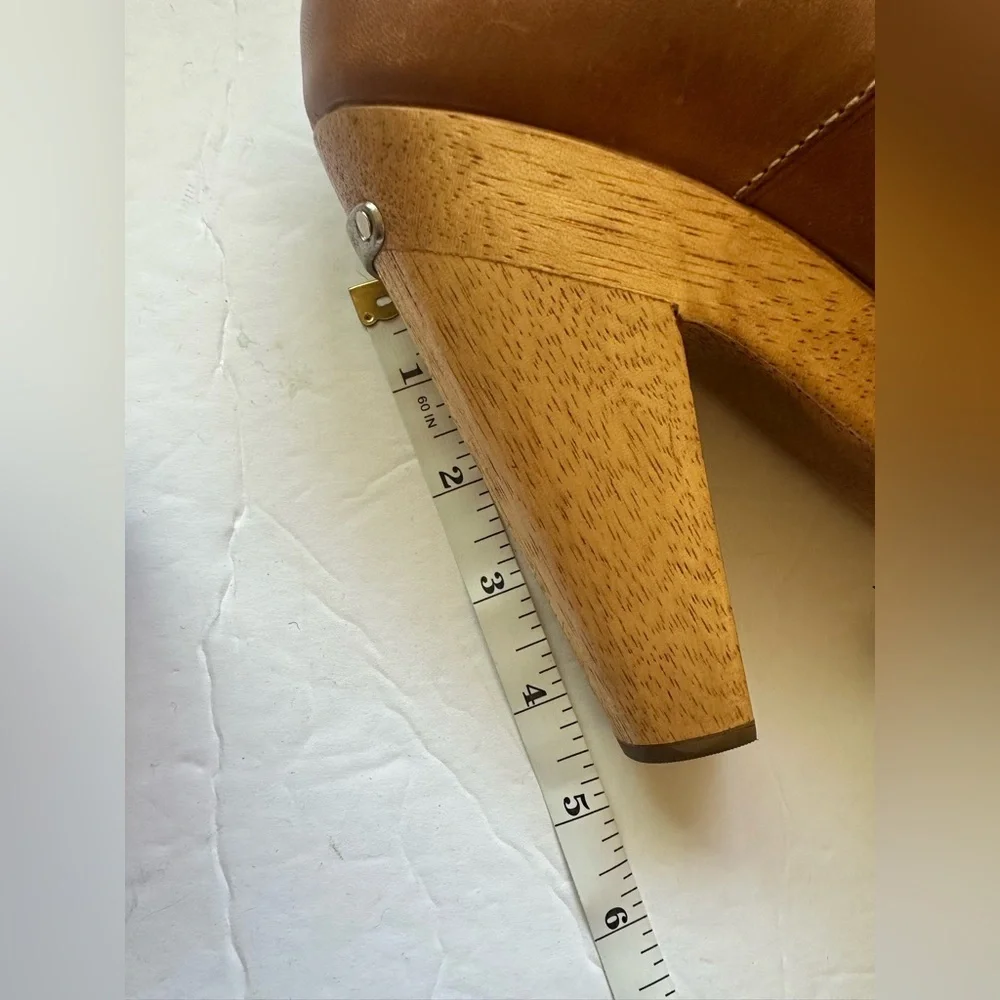 Michael Kors Hancock Platform Mary Jane Peep Toe Heel Cognac Brown - Size 9